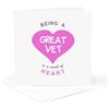 3DROSE GC 183890 5 6 x 15,2 cm being a great Vet is a work of Heart Veterinarian job Appreciation biglietto d' auguri