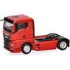 Herpa modello camion MAN TGX GN trattore stradale 2 assi, rosso, miniatura in scala 1:87, pezzo da collezione, Made in Germany, plastica