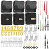 Swpeet 6 paia 13 mm/20 mm/28 mm Kit meccanismo di movimento dell'orologio, movimento dell'orologio con ganci, lancette dell'orologio, materiale di montaggio, numeri dell'orologio per orologio fai da