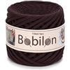 Bobilon Filato di cotone per t-shirt, 100 metri, colore cioccolata calda, 5-7 mm di spessore, matassa perfetta di jersey, filato decorativo per la casa