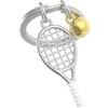 O meta[l]morphose METALMORPHOSE - Portachiavi in metallo 3D Tennis - Passione Sport, regalo uomo, regalo donna, argento, taglia unica, Contemporaneo