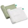 Koala Babycare Soft Touch Mussole Neonato 120x120 cm in Cotone, Swaddle e Copertina Allattamento - 2 Pezzi - Sage Green