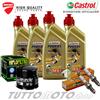 Castrol - Hiflo - NGK Tagliando DUCATI Monster S4 998 R-RS 2008 Kit Olio Castrol 15W50 Filtro Candele