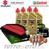 Castrol - HIFLO - NGK Tagliando SUZUKI GSX-R 750 2004 2005 / Olio Castrol 10W40 Filtri Candele K4 K5