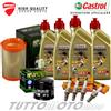Castrol - Hiflo - NGK Tagliando DUCATI Monster 1200 2014-2019 / Kit Olio Castrol 15W50 Filtri Candele
