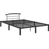 vidaXL Struttura letto in metallo nero 140x200 cm