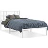 vidaXL Struttura letto con testiera in metallo bianco 100x190 cm