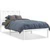 vidaXL Letto in metallo senza materasso con testiera bianco 75x190 cm