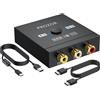 PROZOR Convertitore da RCA a HDMI, convertitore da AV a HDMI 1080p con conversione 16:9/4:3, mini adattatore CVBS audio video composito supporta PAL/NTSC per Wii/PS1/PS2/N64