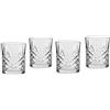 ECHTWERK set di 4 bicchieri da whisky, 330 ml - bicchieri da rum, vetro cristallo tagliato con struttura a rilievo, forma cilindrica, lavabile in lavastoviglie, 9,8 x 8,2 cm
