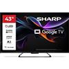 Sharp Smart TV 43" 4K UHD QLED Google TV Vision Atmos Classe G Nero 43HR7265E