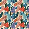 ANLIKY-Pro Carta da parati autoadesiva con foglie di palma tropicali intrecciate, 44X600CM, pellicola decorativa rimovibile multicolore per mobili e armadietti da parete