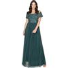 Maya Deluxe Abito da Donna da Bardot Maxi Impreziosito da Vita Impero in Tulle Senza Maniche per Matrimoni, Ospiti, Balli di fine Anno Vestito per Damigella d'Onore, Verde Smeraldo, 42