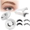 ZMaglorian Ciglia magnetiche riutilizzabili, look naturale con applicatore, set di ciglia magnetiche non necessita di colla, magnetico per ciglia, facile da indossare e rimuovere con istruzioni