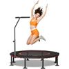 LIFERUN Trampolino Fitness da Interno | Copertura Protettiva Imbottita | Fino a 150 kg Capacità Carico | 3 Altezze Manubrio Regolabili | Senza Installazione | Bambini Adulti | XL Ø122 cm | Casa
