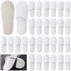 GOEDCH 20 paia di pantofole antiscivolo usa e getta con dita chiuse: soffici da 5 mm, colore bianco, design antiscivolo, unisex, per hotel, spa e casa (taglia 44)