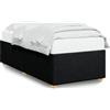 vidaXL Struttura letto senza materasso nero 90x200 cm in tessuto