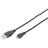 Digitus USB 2.0 Cavo di collegamento [1x Spina A USB 2.0 - 1x Spina Micro B USB 2.0] 1 m Nero tondo, doppia schermatura [DB-300127-010-S]