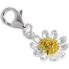 TheCharmWorks Ciondolo a Fiore di Margherita e Moschettone in Argento 925 Placcato Oro