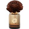 HYPNO CASA Diffusore a Bastoncini con Fiore Marrone 50ml Legni Pregiati