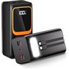 Powelephant Power Bank da 50000 mAh con cavo integrato: batteria esterna da 22,5 W a ricarica rapida con grande capacità, caricatore portatile con torcia a LED e 7 uscite e 3 ingressi 2 × 25000 mAh