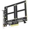 GLOTRENDS PU21 Dual Adattatore U.2 a PCIe 4.0 X8 senza funzione splitter, configurazione RAID SSD U.2 tramite OS Tool (è richiesta una scheda madre con biforcazione PCIe)