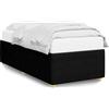vidaXL Struttura letto senza materasso nero 100x200 cm in tessuto
