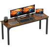 HOMCOM Scrivania, Computertavolo, design rustico, spazioso, truciolato, Marrone | Aosom Italy