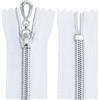 Aerzetix - C64060 - Set di 10 Cerniere Lampo a Spirale N°5 16cm Non separabile autobloccante - Rete in Nylon Argento - tiretto cursore in Metallo - Colore Bianco - merceria