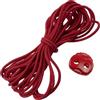Aerzetix - Set di 5 m Cordoncino Elastico Rotondo Ø3 mm di Colore Rosso Lampone + 10 fermacorde ovali in plastica Rosso a 2 Fori Ø4.5 mm