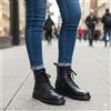 Made in Italy STIVALI donna anfibi PELLE MILITARI 37 38 39 40 MADE IN ITALY