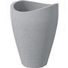 Scheurich Wave Globe High 67 - Vaso per fiori rotondo in plastica riciclata, per esterni, colore: grigio Stony