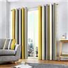 Fusion tende con occhielli, 100% cotone, ocra, 167,6 cm larghezza x 182,9 cm goccia (168 x 183 cm)