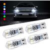 Sidaqi 4PCS T10 168 W5W LED Cupola a cuneo per auto 3030 SMD 8 LED Decodifica della corrente costante continua Luce di lettura per auto a LED Luce targa Fanale Posteriore Tronco 12-24V Universale-bianca