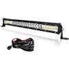 AUXTINGS 50 cm Faro da Lavoro Sottile Faretto Fari Fuoristrada Fendinebbia Barra Luci con kit cablaggio per Trattore Camion Off Road Auto 4x4 4WD Barca, 12V 24V Impermeabile 6000K