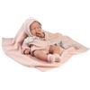 MUÑECAS ANTONIO JUAN S.L. Bambole Antonio Juan - Lluna con Cappottina, Bambola con corpo imbottito morbido, rosa con dettagli in pizzo bianco, include coperta e accessori