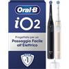 Oral-B iO 2, 2 Spazzolini Elettrici, 1 Testina di Ricambio, Nero e Rosa | 1 Testine di Ricambio per Spazzolino Elettrico, Ricaricabile, Sensore di Pressione, Delicato sulle Gengive, Pulizia Denti