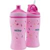 Nuby - 2 Pack di Bottiglie per bere antiproiettile - con cannuccia flip-it 360ml + bottiglia pop-up tazza per bambini - BPA-free - Rosa - 12+ - 18+ mesi