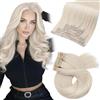 Moresoo Extension Capelli Veri Clip Biondo Bianco #60A 45 cm 7 Pezzi 120g