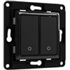 Shelly Wall Switch 2 - Pulsanti filari da parete 2 tasti nero con supp relay