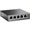 TP-Link Switch PoE Gigabit 5 porte, 4 porte PoE, Max 56W - TL-SG1005P