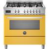 Bertazzoni pro96l1egit cucina da appoggio 90 cm giallo