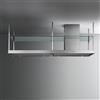 Falmec europa design cappa isola 210 cm acciaio inox + vetro + mensola + vetro