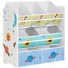 SONGMICS Scaffale per Giocattoli, Mobile Cameretta con 7 Contenitori in Tessuto, Libreria per Bambini, Organizzatore Giochi, 29,5 x 62,5 x 60 cm, Bianco GKR034W01