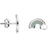 SOFIA MILANI - Orecchini da Donna in Argento 925 - con Pietra Zircone - Orecchino a Perno Arcobaleno - E2310