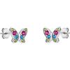 SOFIA MILANI - Orecchini da Donna in Argento 925 - Orecchino a Perno a Farfalla Zirconi Multicolori - E1952