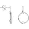 SOFIA MILANI - Orecchini da Donna in Argento 925 - Orecchino Pendente a Cerchio Barra Sfera - E1321
