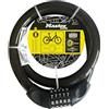 Master Lock 8282EURDPRO Lucchetto per bicilette con cavo, Chiusura a combinazione, Cavo da 1m, Nero