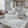 PureCozy Tappeto Salotto 140x200cm Grigio Antiscivolo | Lavabile, Vintage, Camera da Letto, Sala, Soggiorno, Cameretta, Ufficio, Pelo Corto, Morbido, Grande