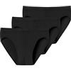 Uncover by Schiesser Confezione da 3 Slip da Uomo Supermini con Polsini Morbidi - Cotton Stretch Mix, Nero, XL